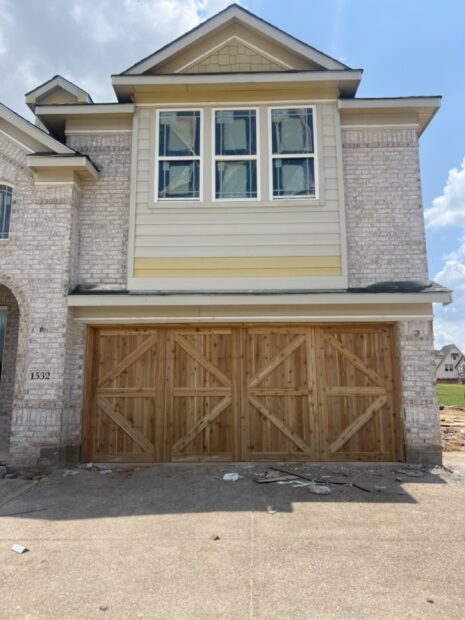 16x7 cedar garage door installed by doorvana garage doors