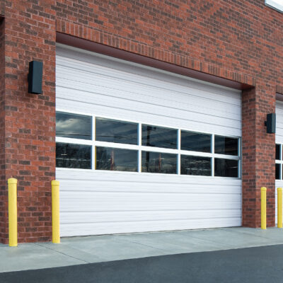 Sleek garage door with windows