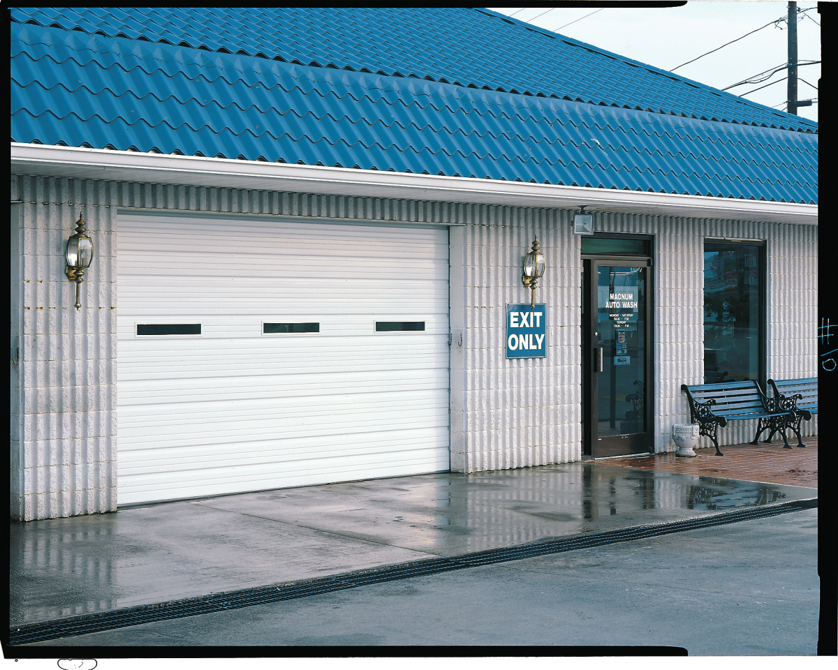 Amarr 2502 white commercial overhead garage door