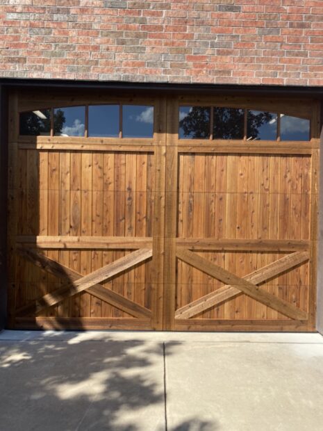 10x9 cedar garage door with glass