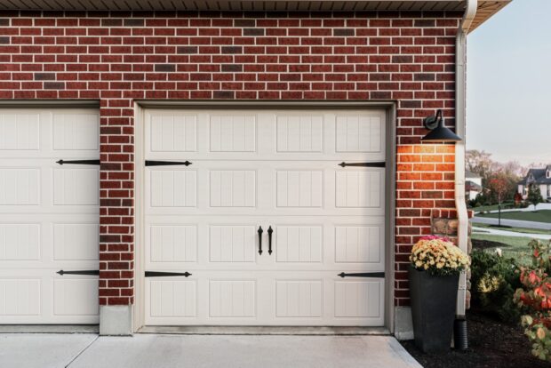 clopay gallery garage door in almond