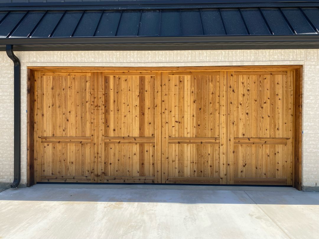 double cedar garage door