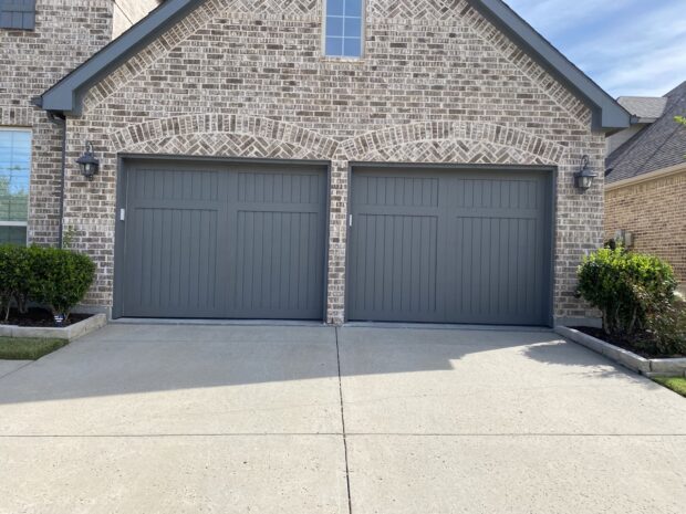 painted smooth cedar garage door