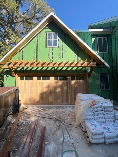 18x8 cedar carriage garage door with glass