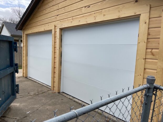 8x7 steel flush panel garage doors