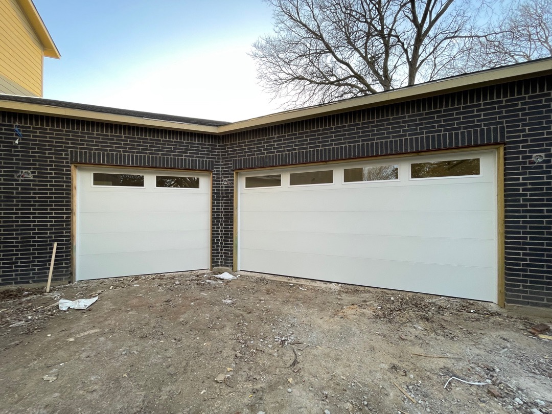 flush panel steel garage doors with glass